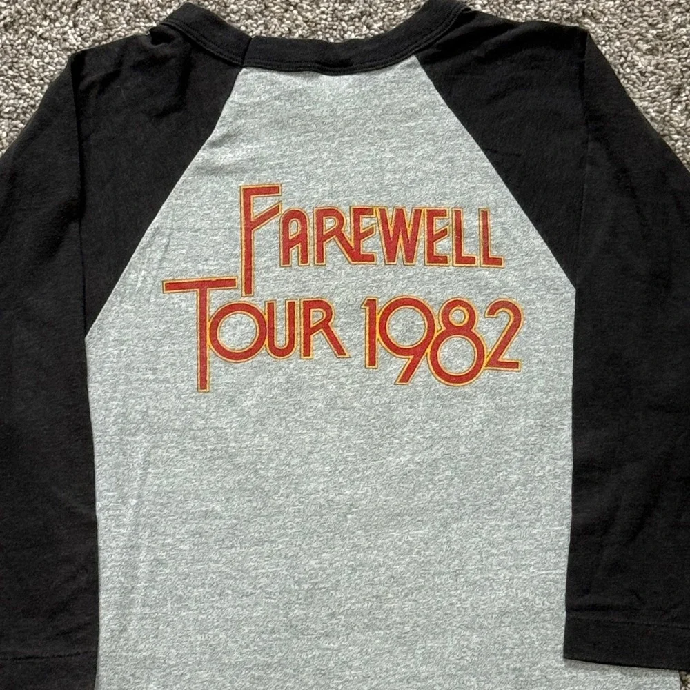 Vintage 1982 The Doobie Brothers Farewell Tour Baseball Tee Gray Black Mens M - Picture 5 of 6